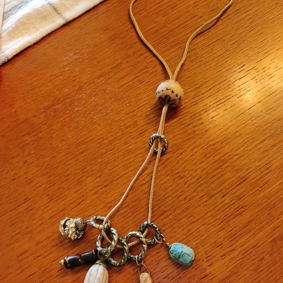 Boho Beaded Resort Adjustable Rope Necklace Handmade - Picture 5 of 10